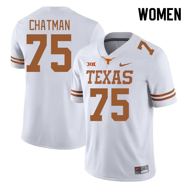 Women #75 Jaydon Chatman Texas Longhorns 2023 College Football Jerseys Stitched-White